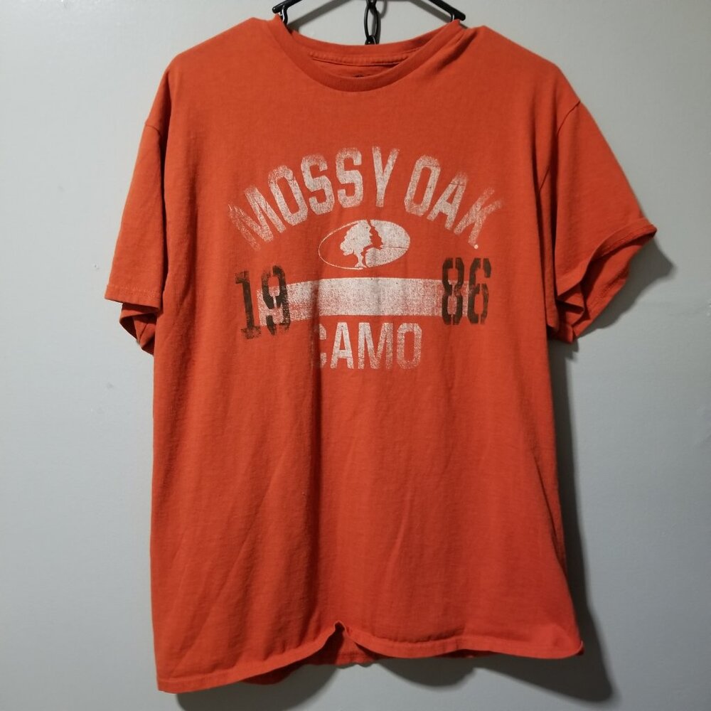 Mossy Oak T Shirt Orange Short Sleeve Men's L (42/44)